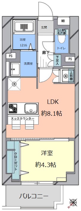 ライオンズマンション成増第5　4階　間取図